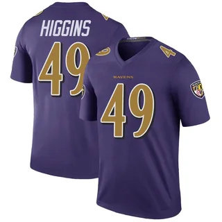 Jay Higgins Baltimore Ravens Men's Color Rush Legend Nike Jersey - Purple