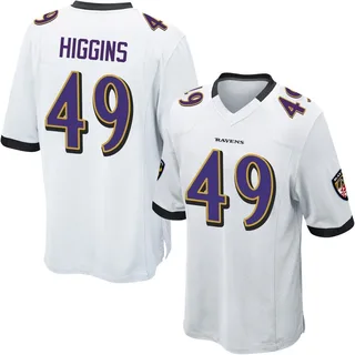 Jay Higgins Baltimore Ravens Men's Game Nike Jersey - White