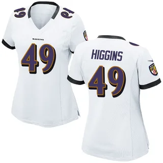 Jay Higgins Baltimore Ravens Women's Game Nike Jersey - White