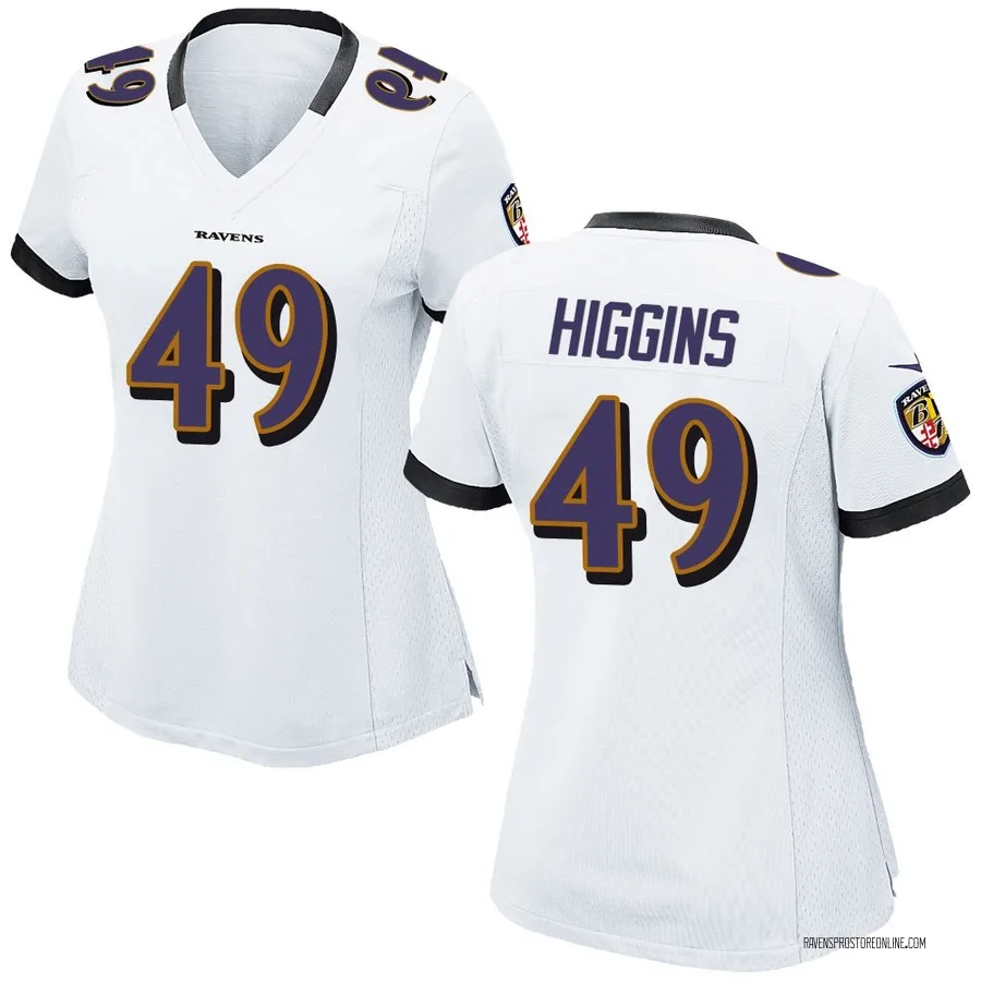 Jay Higgins Baltimore Ravens Women's Game Nike Jersey - White
