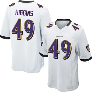 Jay Higgins Baltimore Ravens Youth Game Nike Jersey - White