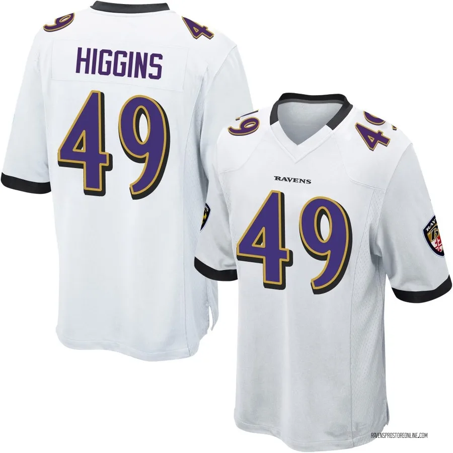 Jay Higgins Baltimore Ravens Youth Game Nike Jersey - White