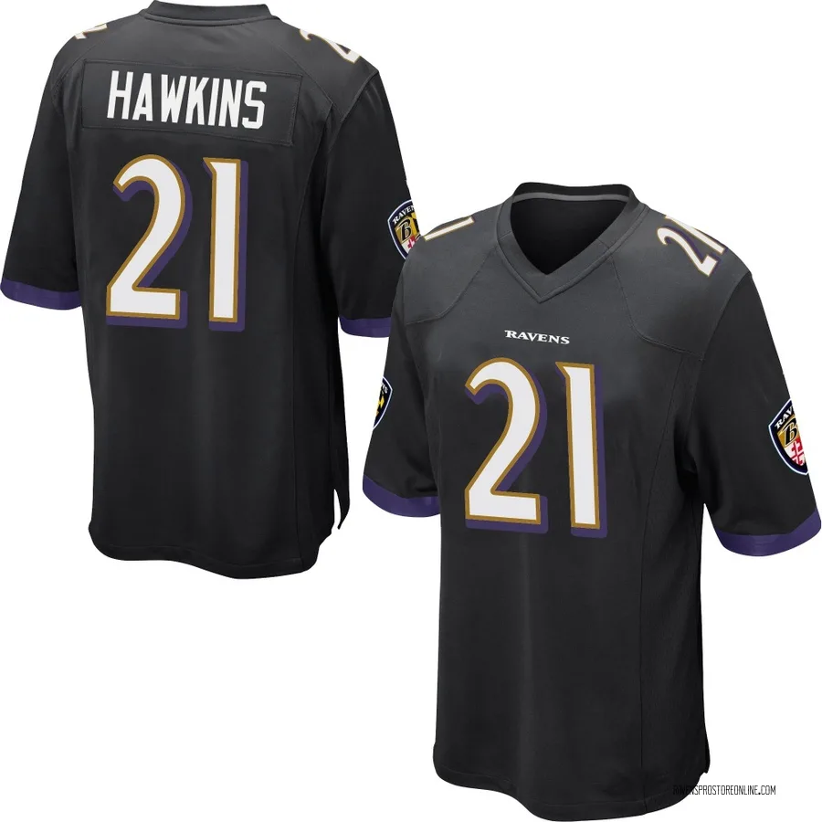 Jaylinn Hawkins Baltimore Ravens Men's Game Nike Jersey - Black