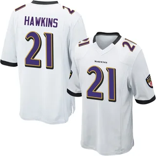 Jaylinn Hawkins Baltimore Ravens Men's Game Nike Jersey - White