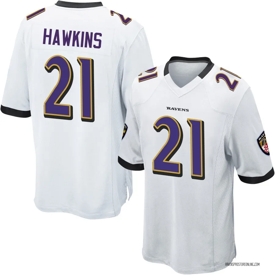 Jaylinn Hawkins Baltimore Ravens Men's Game Nike Jersey - White