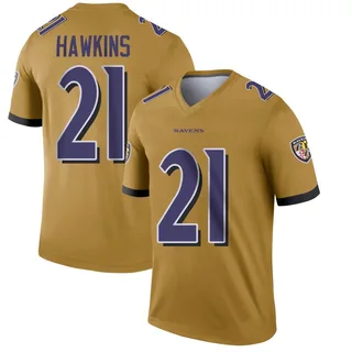 Jaylinn Hawkins Baltimore Ravens Men's Legend Inverted Nike Jersey - Gold