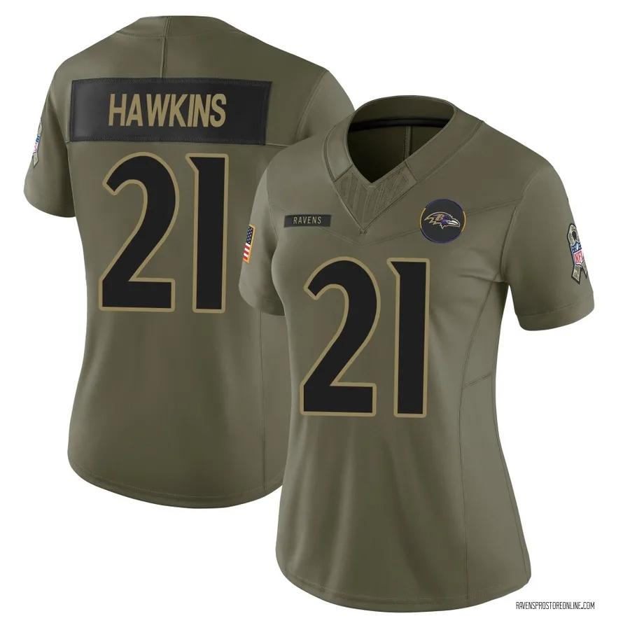 Jaylinn Hawkins Baltimore Ravens Women's Limited 2025 Salute to Service Nike Jersey - Olive