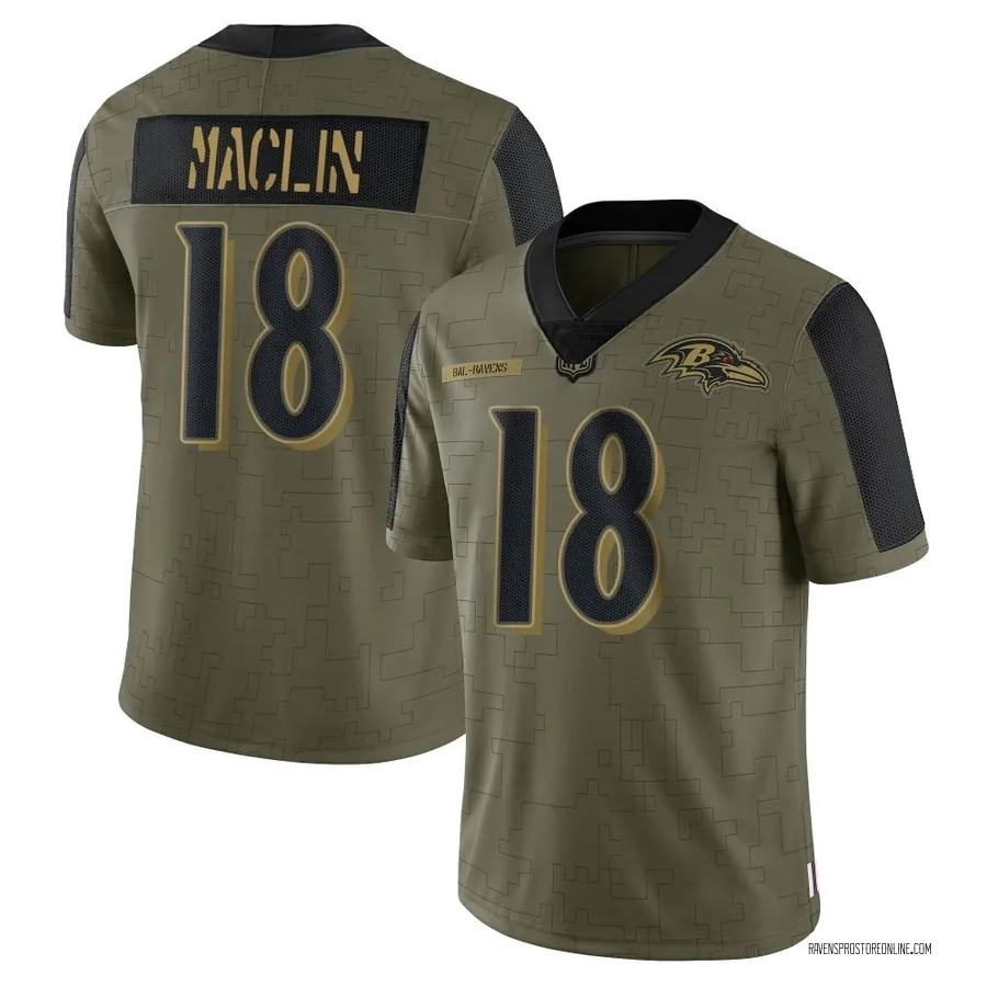 Jeremy Maclin Baltimore Ravens Youth Limited 2021 Salute To Service Nike Jersey - Olive