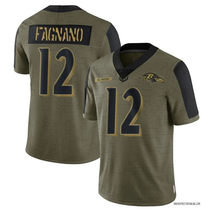 Joe Fagnano Baltimore Ravens Men's Limited 2021 Salute To Service Nike Jersey - Olive