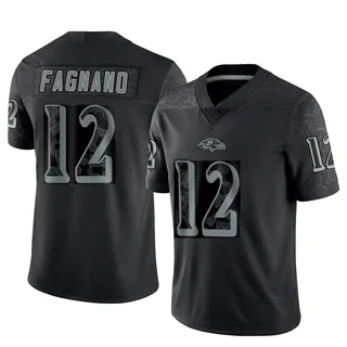 Joe Fagnano Baltimore Ravens Men's Limited Reflective Nike Jersey - Black
