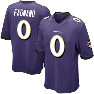Joe Fagnano Baltimore Ravens Youth Game Team Color Nike Jersey - Purple