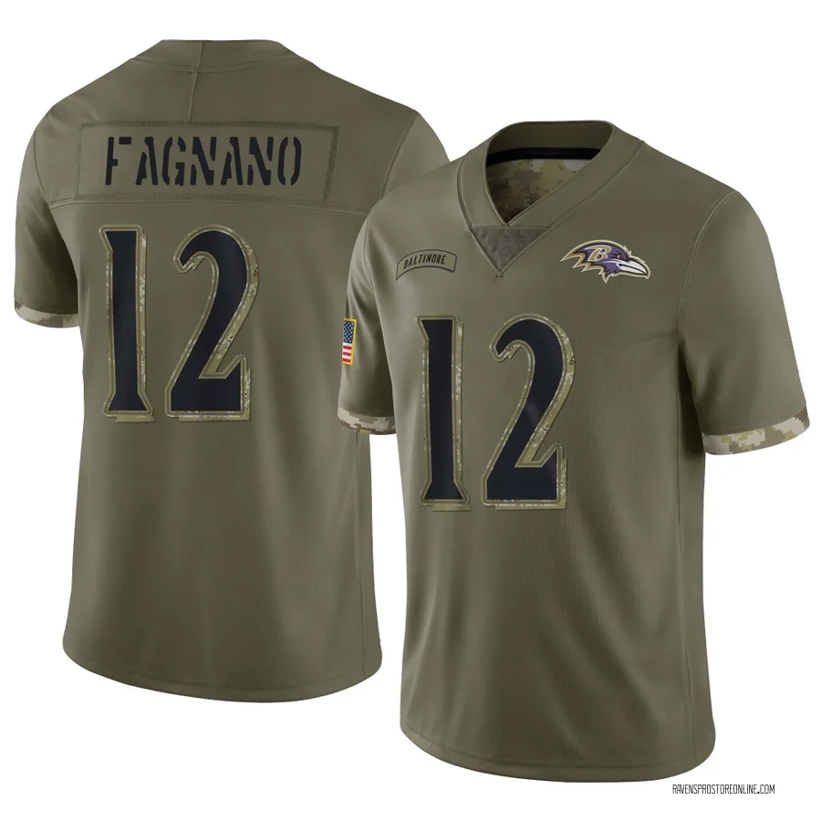 Joe Fagnano Baltimore Ravens Youth Limited 2022 Salute To Service Nike Jersey - Olive