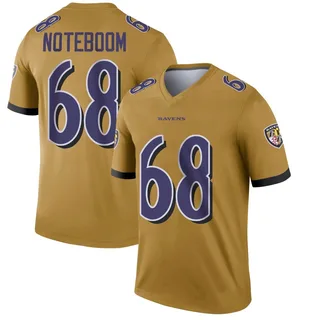Joe Noteboom Baltimore Ravens Men's Legend Inverted Nike Jersey - Gold