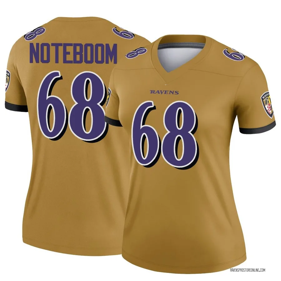 Joe Noteboom Baltimore Ravens Women's Legend Inverted Nike Jersey - Gold