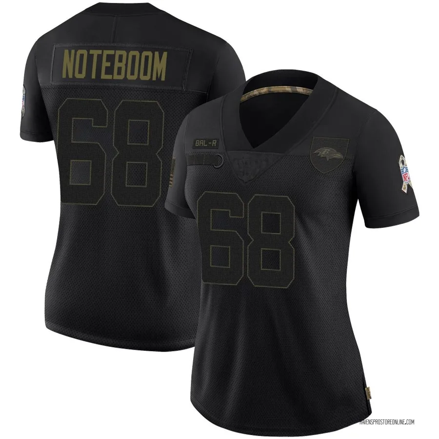 Joe Noteboom Baltimore Ravens Women's Limited 2020 Salute To Service Nike Jersey - Black