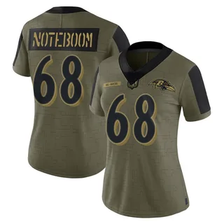 Joe Noteboom Baltimore Ravens Women's Limited 2021 Salute To Service Nike Jersey - Olive