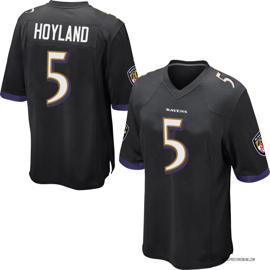 John Hoyland Baltimore Ravens Men's Game Nike Jersey - Black