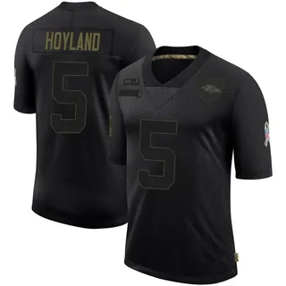 John Hoyland Baltimore Ravens Men's Limited 2020 Salute To Service Nike Jersey - Black