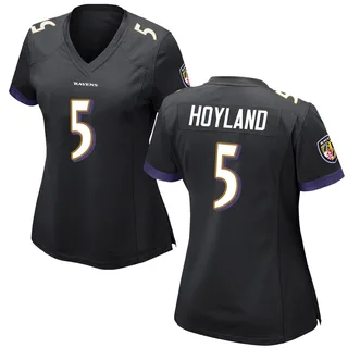 John Hoyland Baltimore Ravens Women's Game Nike Jersey - Black