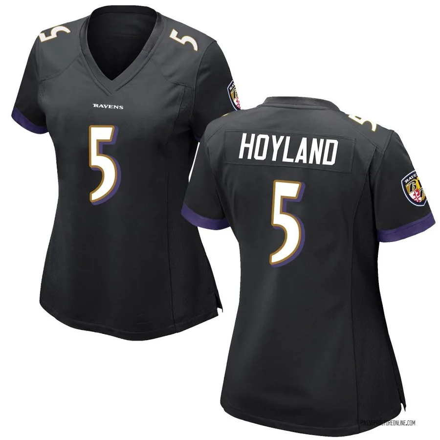 John Hoyland Baltimore Ravens Women's Game Nike Jersey - Black