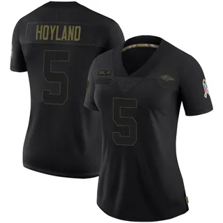 John Hoyland Baltimore Ravens Women's Limited 2020 Salute To Service Nike Jersey - Black