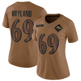 John Hoyland Baltimore Ravens Women's Limited 2023 Salute To Service Nike Jersey - Brown