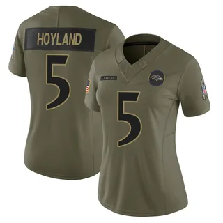 John Hoyland Baltimore Ravens Women's Limited 2025 Salute to Service Nike Jersey - Olive