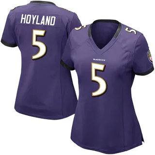 John Hoyland Baltimore Ravens Women's Limited Team Color Vapor Untouchable Nike Jersey - Purple