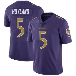 John Hoyland Baltimore Ravens Youth Limited Color Rush Vapor Untouchable Nike Jersey - Purple
