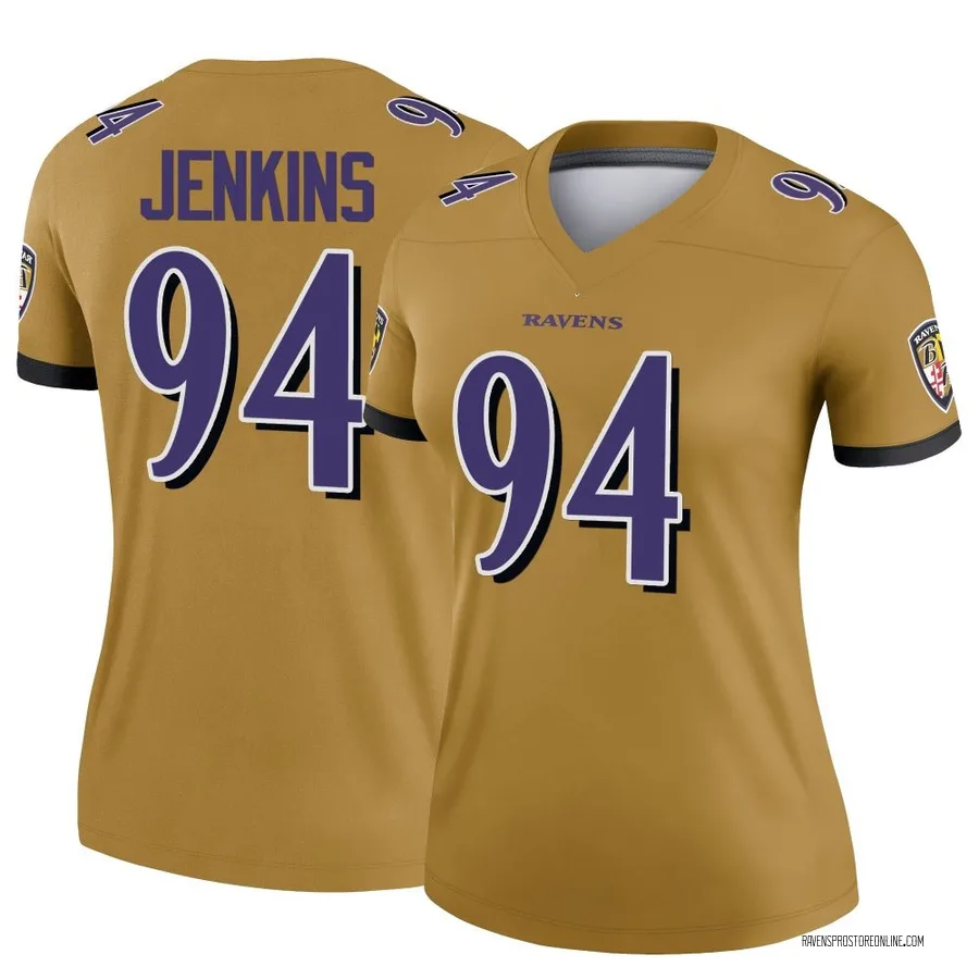John Jenkins Baltimore Ravens Women's Legend Inverted Nike Jersey - Gold