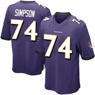 John Simpson Baltimore Ravens Men's Game Team Color Nike Jersey - Purple