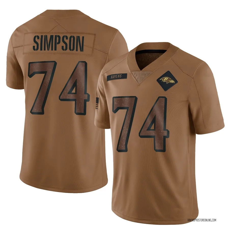 John Simpson Baltimore Ravens Men's Limited 2023 Salute To Service Nike Jersey - Brown