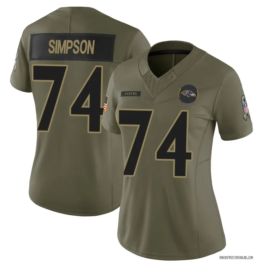 John Simpson Baltimore Ravens Women's Limited 2025 Salute to Service Nike Jersey - Olive