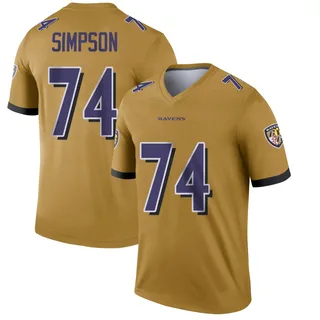 John Simpson Baltimore Ravens Youth Legend Inverted Nike Jersey - Gold