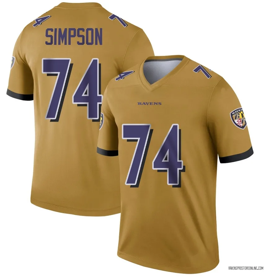 John Simpson Baltimore Ravens Youth Legend Inverted Nike Jersey - Gold
