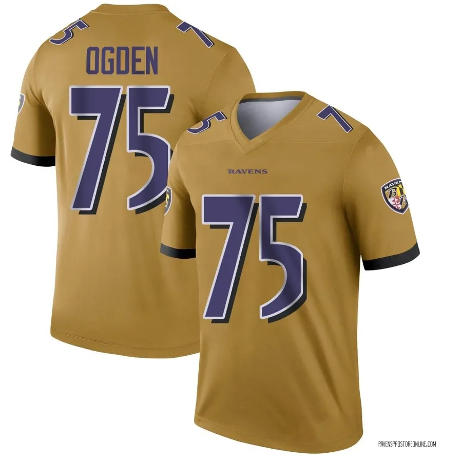 Jonathan Ogden Baltimore Ravens Men's Legend Inverted Nike Jersey - Gold