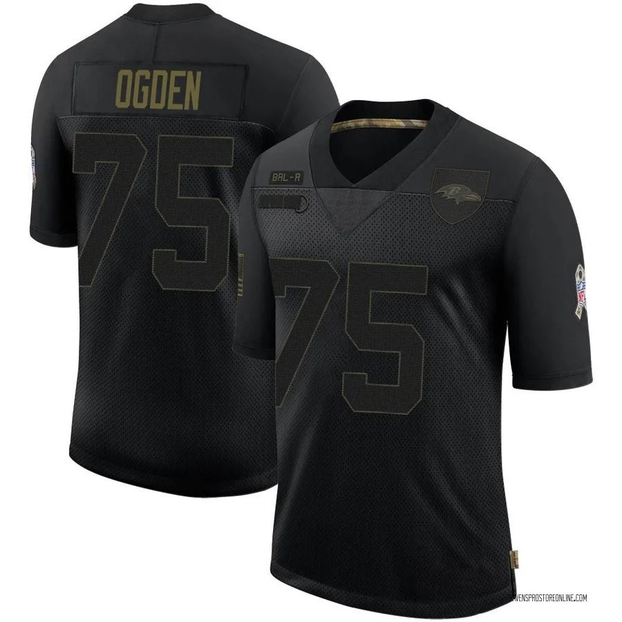 Jonathan Ogden Baltimore Ravens Men's Limited 2020 Salute To Service Nike Jersey - Black