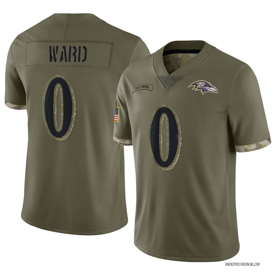 Jonathan Ward Baltimore Ravens Men's Limited 2022 Salute To Service Nike Jersey - Olive
