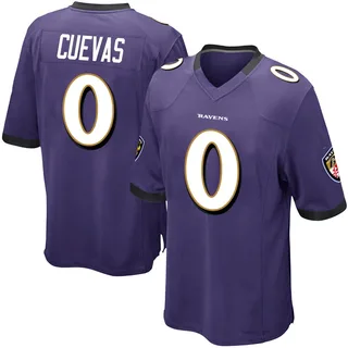 Josh Cuevas Baltimore Ravens Men's Game Team Color Nike Jersey - Purple