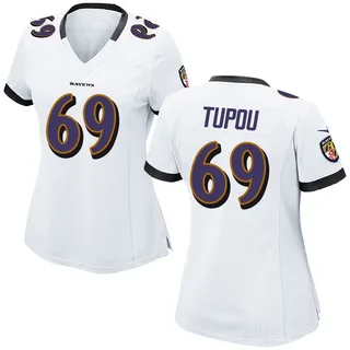 Josh Tupou Baltimore Ravens Women's Game Nike Jersey - White