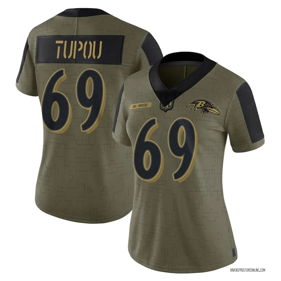 Josh Tupou Baltimore Ravens Women's Limited 2021 Salute To Service Nike Jersey - Olive