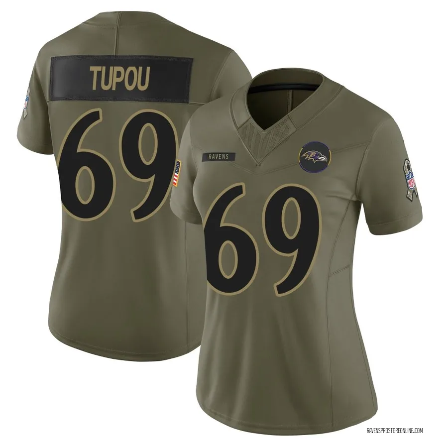 Josh Tupou Baltimore Ravens Women's Limited 2025 Salute to Service Nike Jersey - Olive