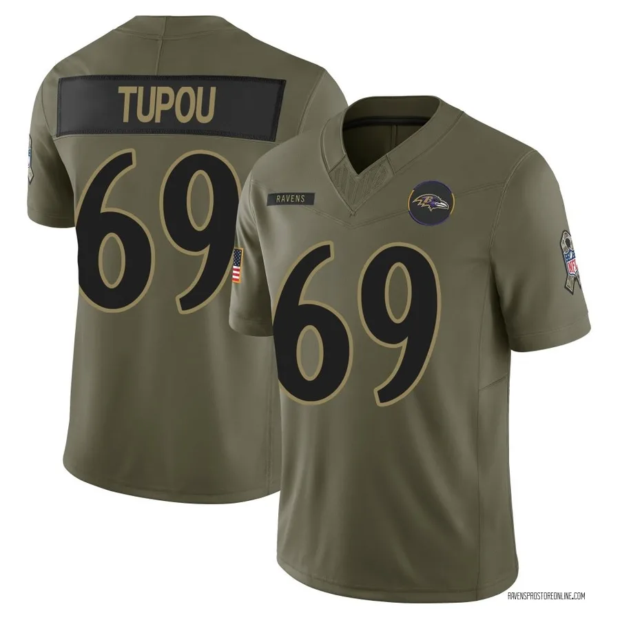 Josh Tupou Baltimore Ravens Youth Limited 2025 Salute to Service Nike Jersey - Olive