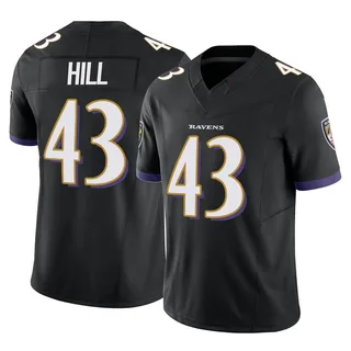 Justice Hill Baltimore Ravens Men's Limited Vapor F.U.S.E. Nike Jersey - Black