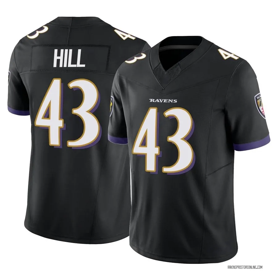 Justice Hill Baltimore Ravens Men's Limited Vapor F.U.S.E. Nike Jersey - Black