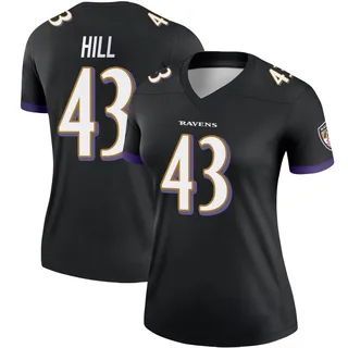 Justice Hill Baltimore Ravens Women's Legend Nike Jersey - Black