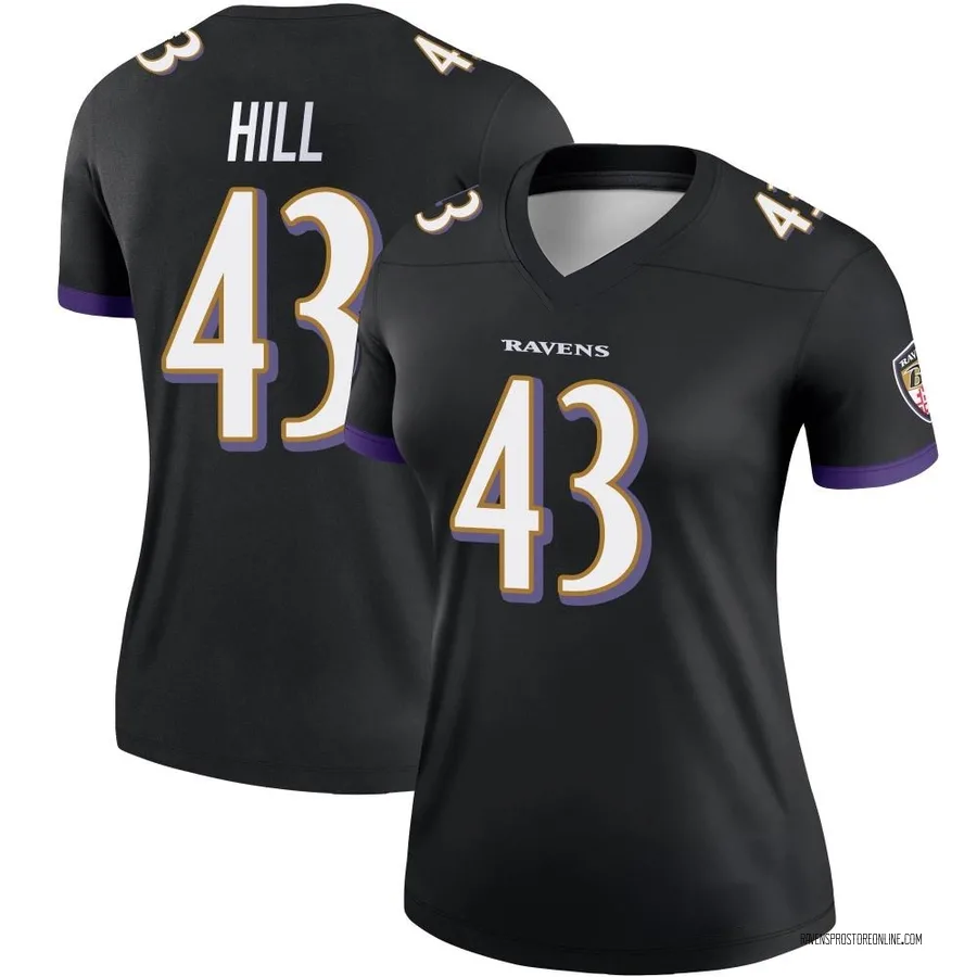 Justice Hill Baltimore Ravens Women's Legend Nike Jersey - Black
