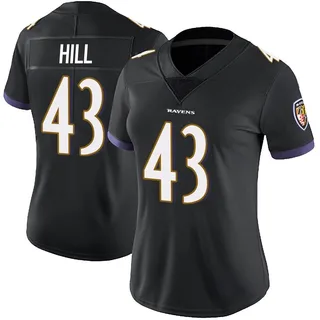 Justice Hill Baltimore Ravens Women's Limited Alternate Vapor Untouchable Nike Jersey - Black