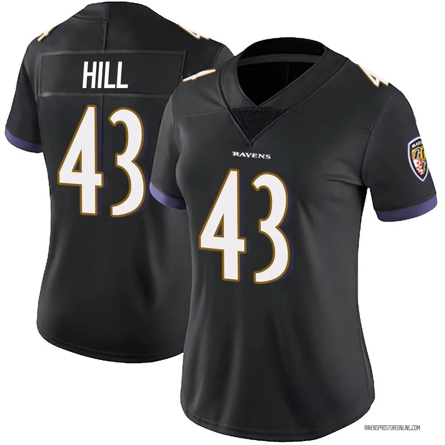 Justice Hill Baltimore Ravens Women's Limited Alternate Vapor Untouchable Nike Jersey - Black