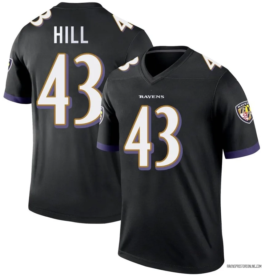 Justice Hill Baltimore Ravens Youth Legend Nike Jersey - Black